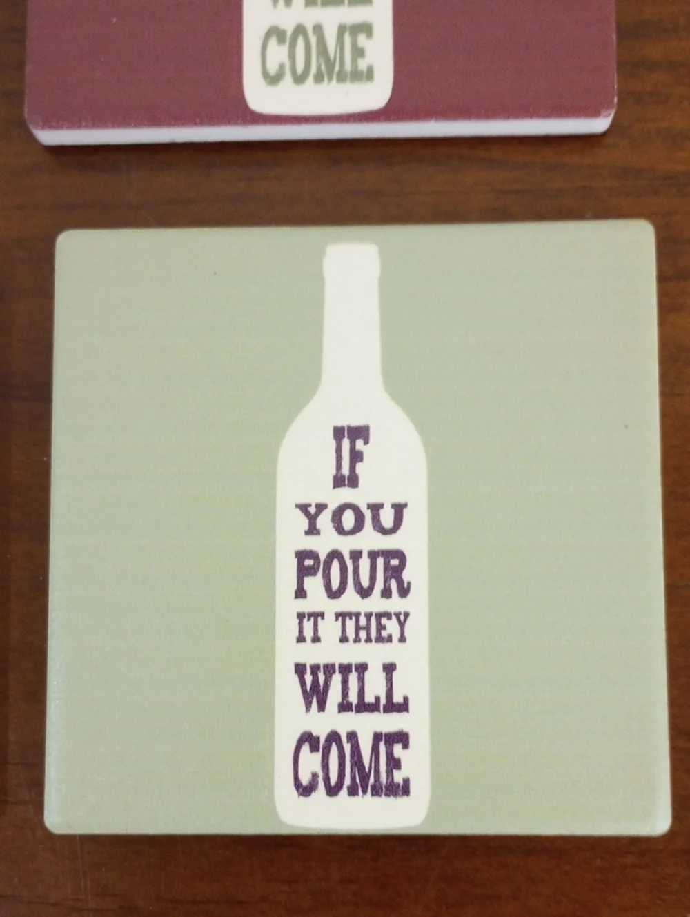 Wine-Themed Drink Coasters, Set Of 4 - New!
